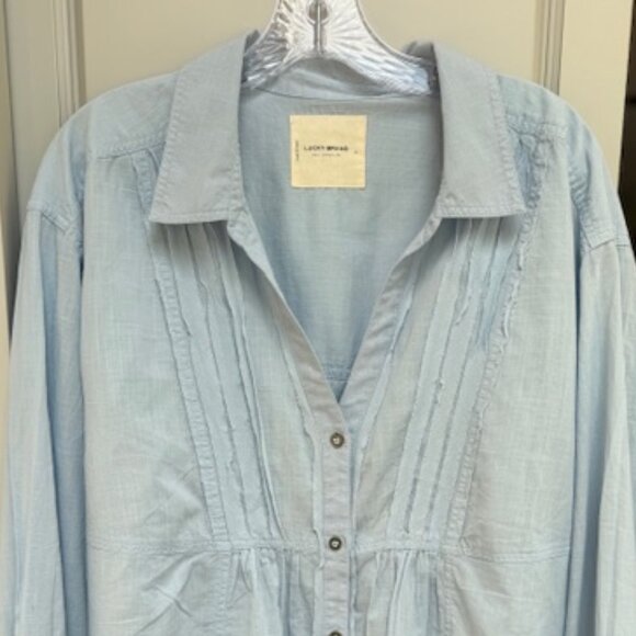 Oversized Pintuck Button Down Shirt - Picture 10 of 11